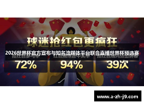 2026世界杯官方宣布与知名流媒体平台联合直播世界杯预选赛